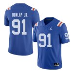 Men's Florida Gators #91 Marlon Dunlap Jr. NCAA Jordan Brand Royal Throwback Alternate Authentic Stitched College Football Jersey UKS8662QE